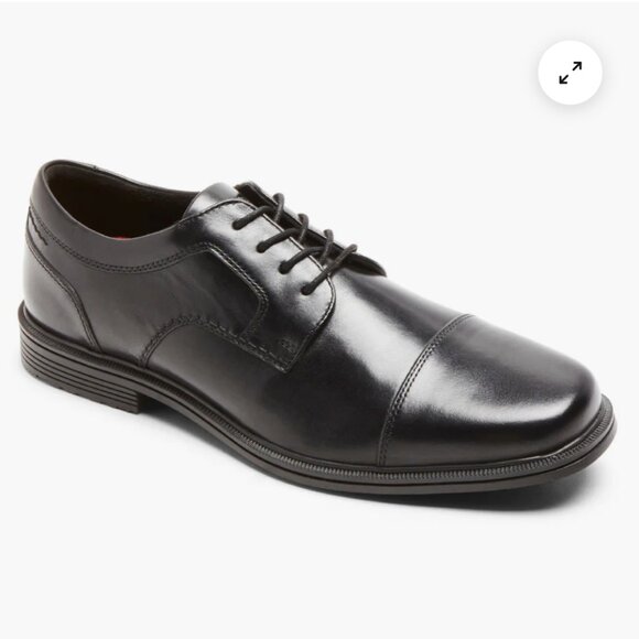 NEW Rockport Men's Robinysn Office Waterproof Leather Cap Toe Oxford in Black 13 - Picture 1 of 12